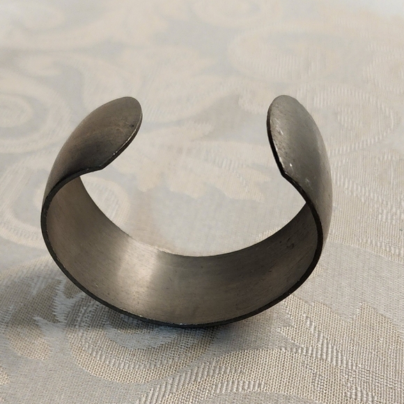 HANS JENSEN Vintage Silver Plated Danish Boat Scene Cuff Bracelet  Rare - Picture 5 of 11